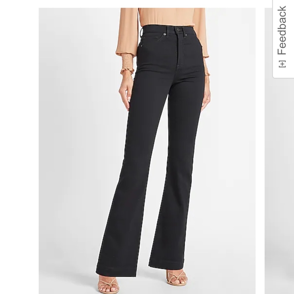 Super High Waisted Black Bootcut Jeans